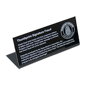 Thumbprint Signature Acrylic Counter Sign - 7 x 3