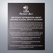 Partriot Act - Beneficial Owners - 11x14 Magnetic