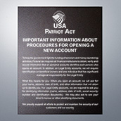 Partriot Act - Personal-Bus Accounts - 11x14 Magnetic