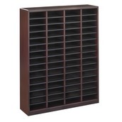 E-Z Stor Wood Literature Organizer - 60 Compartments