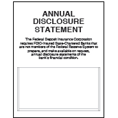 Annual Disclosure Statement-FDIC Banks (Non Federal Reserve) - White Acrylic