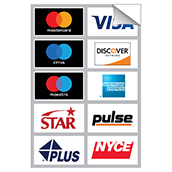 ATM Card Acceptance Vinyl Decal - 10 Logos - 5 Rows of 2