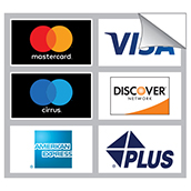 ATM Card Acceptance Vinyl Decal - 6 Logos - 3 Rows of 2