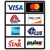 ATM Card Acceptance Sign - 8 Sign - 4 Rows of 2