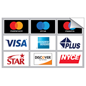 ATM Card Acceptance Heavy Duty Decal - 9 Logos - 3 Rows of 3