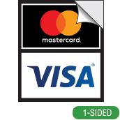 Credit Card Decal  (1-Sided) with 2 Decals, 2-1/2w x 3h