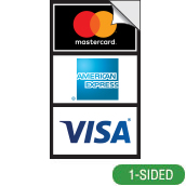 Credit Card Decal (1-Sided) with 3 Decals, 2-1/2w x 4-1/2h