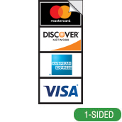 Credit Card Decal (1-Sided) with 4 Decals, 2-1/2w x 5-7/8h