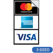 Credit Card Decal with 3 Decals, 2-1/2w x 4-1/2h