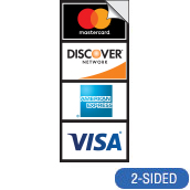 Credit Card Decal with 4 Decals, 2-1/2w x 5-7/8h