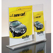 Acrylic Counter Sign Holder with Brochure Pocket