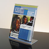 Acrylic Sign Holder with Brochure Pocket