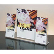 Counter Acrylic Sign Holder with Dual Brochure Pockets