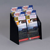 Tiered Literature Holder with Black Angled Sides - 4w