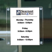 Glass Mounted Clear Acrylic Sign Holder