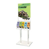 Clear Acrylic Floor Poster Stand - 10-Pocket Lit