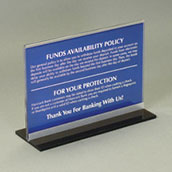 Clear Acrylic Counter Display with Accent Strip - 10x6.75
