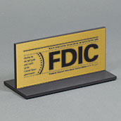 T-Stand Non-Glare FDIC Sign - 7x3