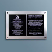 Aluminum Stand-off Wall Display for 2 Acrylic Signs