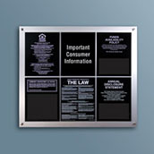 Aluminum Stand-off Wall Display for 5 Acrylic Signs