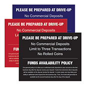 Policy Decal for Drive-in Window, 10w x 7.75h