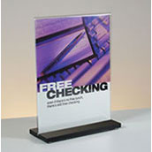 Counter Acrylic Sign Holder with Black Base - 8.5x11