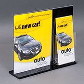 Black Acrylic Countertop Sign Holder with Brochure Pocket