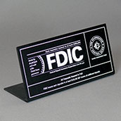 FDIC and Share Insurance Fund Countertop Sign - 10w x 4.5h