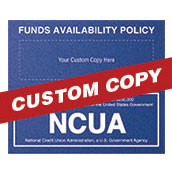 Magnetic NCUA Sign with CUSTOM Funds Availability