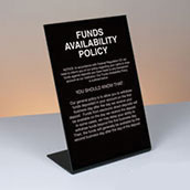 Combination Funds Availability Policy - 6x9 - Counter