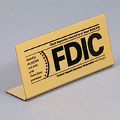 FDIC Acrylic Counter Sign - 7x3