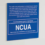 Shared Branch Network Wall Sign with NCUA Label