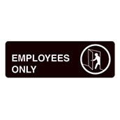 Acrylic Facility Sign, 9w x 3h,  Employees Only