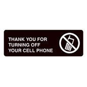 Acrylic Facility Sign, 9w x 3h,  Thank You for Turning Off