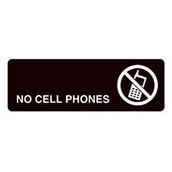 Acrylic Facility Sign, 9w x 3h,  No Cell Phones