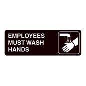 Acrylic Facility Sign, 9w x 3h,  Employees Must Wash Hands