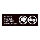 Acrylic Facility Sign, 9w x 3h,  Please Remove Hats and
