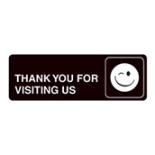 Acrylic Facility Sign, 9w x 3h,  Thank You for Visiting Us
