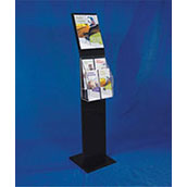 48h Black Acrylic Slant Back Floor Sign & Literature Holder