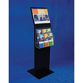 48h Black Acrylic Slant Back Floor Sign & Literature Holder