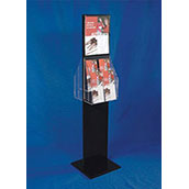 49h Vertical 2-Sided Black Acrylic Floor Sign & Lit Holder