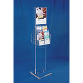 49h Clear Acrylic Vertical 2-Sided Floor Sign & Lit Holder