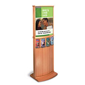 2-Sided Convex Floor Frame, 66h, w/ Brochure Pockets