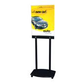 Rolling Black Floor Poster Stand