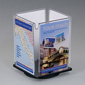 4-Panel Rotating Table Tent Sign Holder