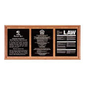 Oak Wall Frame for 3 Acrylic Mandatory Signs