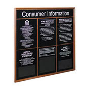 Oak Wall Frame with Header for 6 Acrylic Mandatory Signs