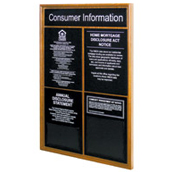 Oak Wall Frame with Header for 4 Acrylic Mandatory Signs