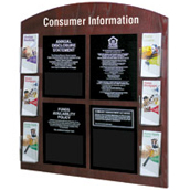 Consumer Information Display with Pockets for 4 Acrylic Signs