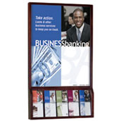 Oak Wall Frame with 5-Pocket Brochure Holder - 22x28